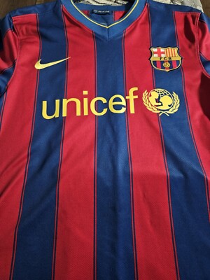 Authentic 2009-2010 Nike FC Barcelona FCB Home Jersey Shirt Kit Player Issue M