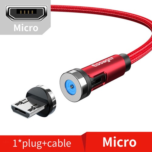 CAVO DI RICARICA ESSAGER MAGNETICO ROTANTE PER ANDROID IPHONE TYPE-C O MICRO USB - Picture 12 of 16