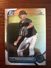 2022 Bowman Draft Chrome Karson Milbrandt #BDC-87 Miami Marlins