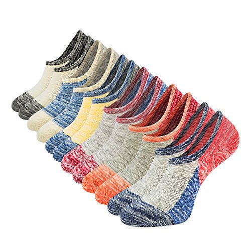 No Show Socks Mens Socks Low Cut Ankle Sock, Men Short 8-12 Color Block- 6pairs - Picture 2 of 8