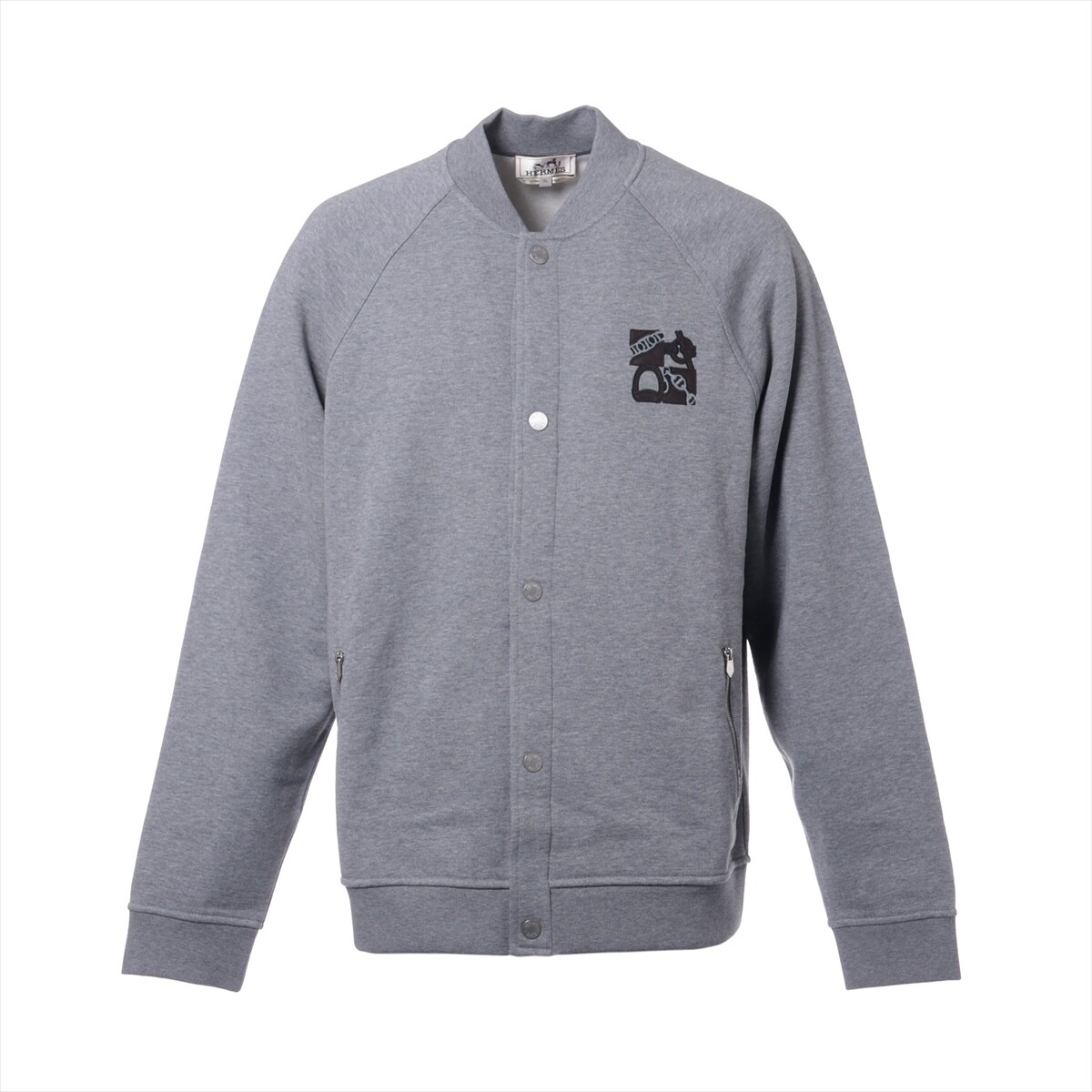 Hermès Cotton Blouson XL Men's Gray 467830HA Serie Button Hermès Cotton Blouson XL Men's Gray 467830HA Serie Button