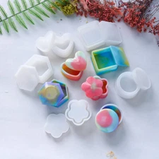 Storage Box Silicone Mold Square Round Heart Epoxy Mirror Mould with Lid DIY