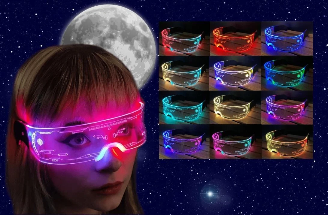 Max Fun Led Light Up Glasses Toys 60 Plastic Shutter Shades Glasses Led  Flashing Glow in