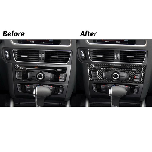 3pcs Carbon Fiber CD Console Sticker Trim For Audi Q5 2009-2017 - Picture 4 of 13