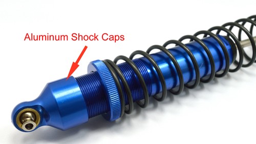 Aluminum Shock Caps Blue 4 pcs For Traxxas X-Maxx 7076-4 Dhawk Racing - Picture 2 of 2