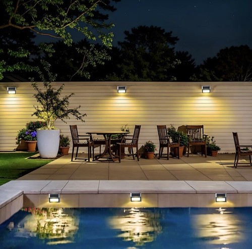 2 Pack warn light Solar Outdoor Fence Lights Deck Lights Waterproof Yardpatio - 第 5/6 張圖片