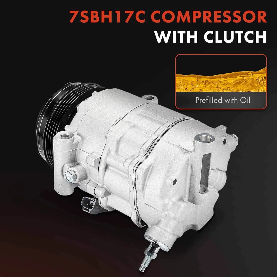 Compresor de aire acondicionado para Ram ProMaster 1500 2014-2017 ProMaster 2500 3,0 L 7SBH17C Foto 3 de 4