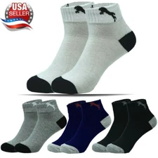 6 Pairs Mens Tiger Ankle Quarter Crew Socks Sport Cotton Low Cut Size 9-11 10-13