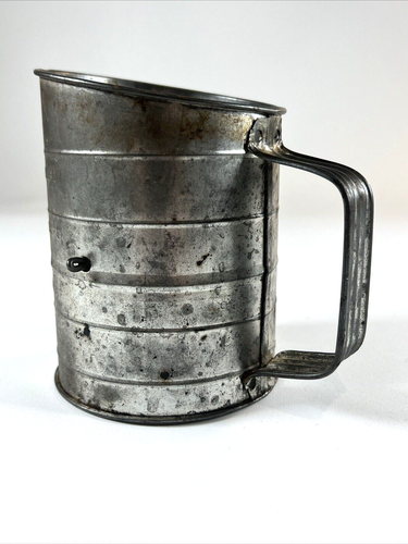 3 Cup Metal Flour Measuring Sifter Bromwell's Vintage Black Handle Kitchen Decor - Picture 4 of 8