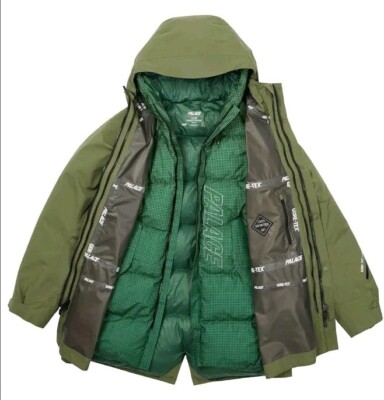 (NEW) Men's XL Palace Goretex Parka 2-in-1 (Olive) Arcteryx Moncler Shell Jacket