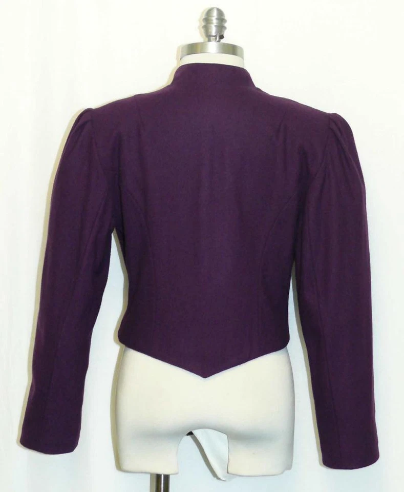 紫色 LAVENDER ~ 羊毛女式奥地利短修身礼服西装外套夹克 38 8 S — 第 4/4 张图片
