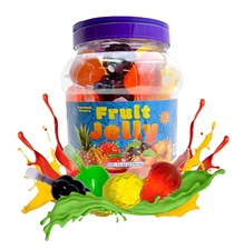 Funtasty Fruit Squeezable Jellies - 40 Count Jar - Tik Tok Candy - Assorted Flav