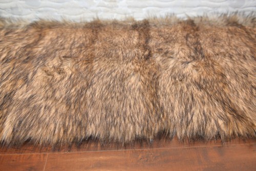 20" x 60" Bedroom Lodge Cabin Accent Rug Decors Rustic Wolf Stripe Suede - Picture 2 of 4