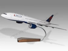 Boeing 777-200ER Delta Airlines Desk Wood Airplane New Model Large Scale 1/144
