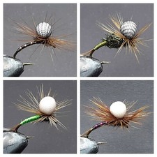 16 MOSCHE PARACADUTE PER PESCA A MOSCHE (4 MODELLI)-PAR 13