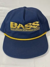 Vintage B.A.S.S. Hat Bass Anglers Sportsman Society Snapback Rope AB Brand