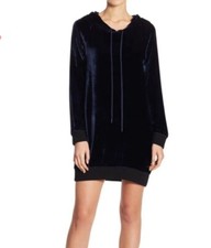 Alice + Olivia Black Velvet hoodie sweatshirt Dress size Medium
