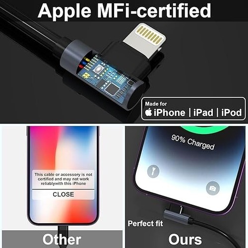 Coiled USB-C to 8 pin Cable 90 Degree Apple Carplay iPhone Data Cable, car play - Zdjęcie 3 z 9