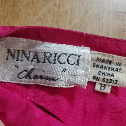 Vintage Very Unique Nina Ricci Charm Women 100% Silk Blouse Top Sz 8 Floral Pink - Picture 3 of 5