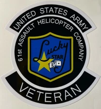 US Army 61st Assault Helicopter Company Veteran Sticker Waterproof D435