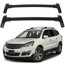 For 09-17 Chevrolet Chevy Traverse Black Roof Rack Cross Bar Luggage Carrier