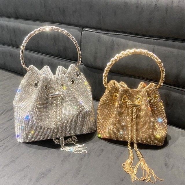 Tassel Evening Clutch Bag Women Crystal Bucket Purse Bridal Wedding Party Tassel Evening Clutch Bag Women Crystal Bucket Purse Bridal Wedding Party
