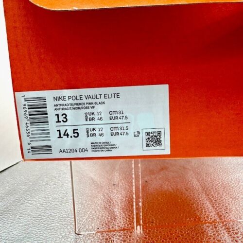 Nike Pole Vault Elite Antracita Rosa Feroz AA1204-004 Para hombres Talla 13 - Imagen 3 de 9