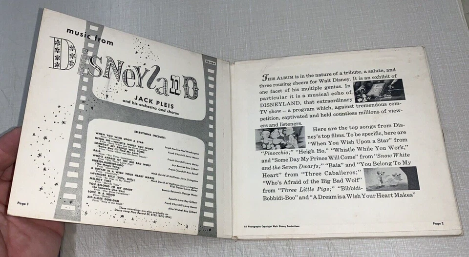 Jack Pleis Orchestra Music From Disneyland Rare 3 7", 45 RPM, EP Rare 1955 EX/EX - Image 2 of 4