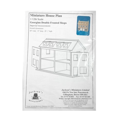 Dolls House Plans Build Your Own 1:12 Georgian Double Fronted Shops - Picture 1 of 9