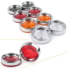 Turn Signal Bezels Red Lens Cover&Trim Rings Fit Harley Touring Road King 3-1/4"