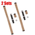 2Sets Fishing Rod Handle Composite Cork Spinning Grip Reel Seat Building Repair