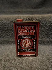 Vintage Marvel Mystery Oil Can Top Cylinder Lubrication Additive 32oz 1Qt Empty