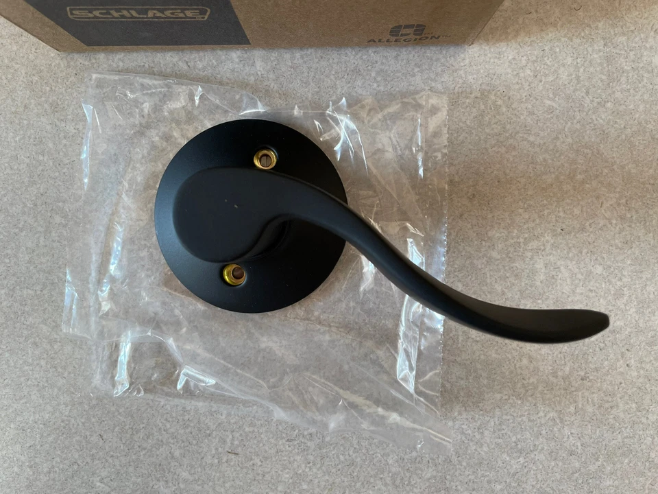 Juego de manijas de puerta SCHLAGE Accent F170 y F40 ACC 622 negro mate Foto 2 de 4