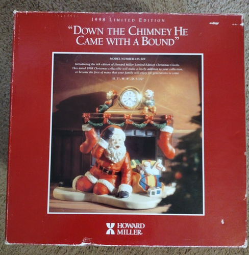 1998 Howard Miller Down Chimney Santa Christmas Clock Holiday Limited Edition - Bild 3 von 9
