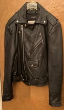 Vintage Open Road Motorcycle Jacket Black Leather Size 42 With Thinsulate Lining