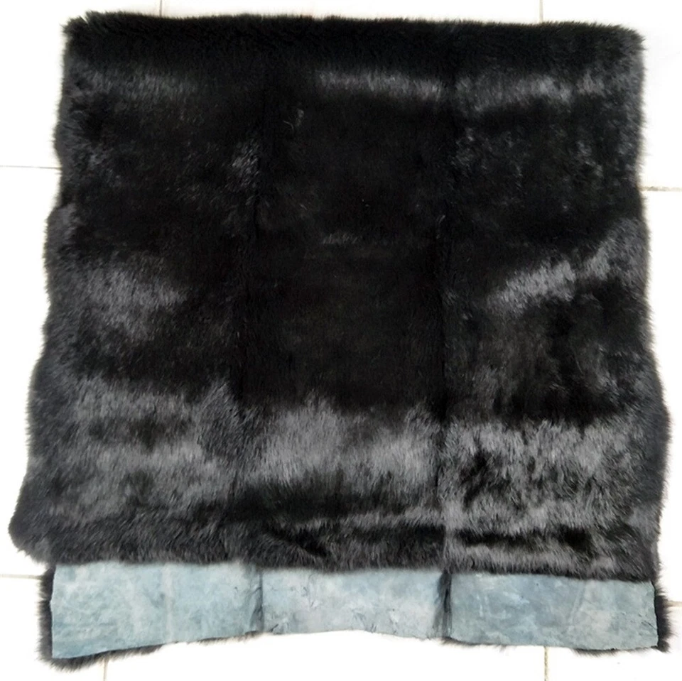 Colcha manta sofá cama suave cálida 100 % piel real de lujo EE. UU. Foto 4 de 4