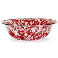 Brand New, Golden Rabbit Enamelware Basin/ Serving Bowl Red or White, No Seconds