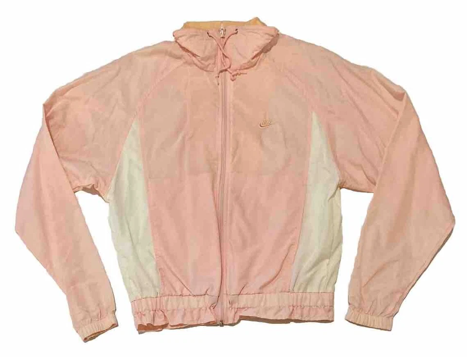 Vtg 90s Womens Nike Windbreaker Track Suit Jacket Pants Nylon Medium Gray Tag - Image 2 of 4