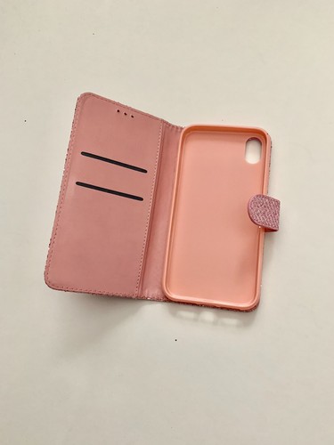 Kartenfach Flip Wallet Case Bling Glitzer Leder Cover für Apple iPhone XR - Bild 8 von 13