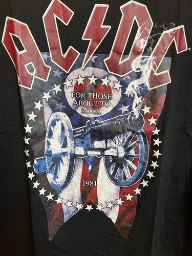 AC/DC For Those About To Rock 1981 Tour Raglan T-Shirt Black/Gray NWT