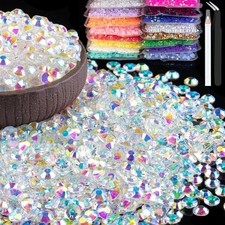 8000pcs 3mm Resin Rhinestones Bulk, Transparent AB 3mm,