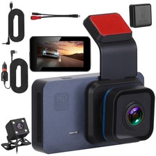1080P Dual Lens Dash Cam w/ WiFi GPS Night Vision Black