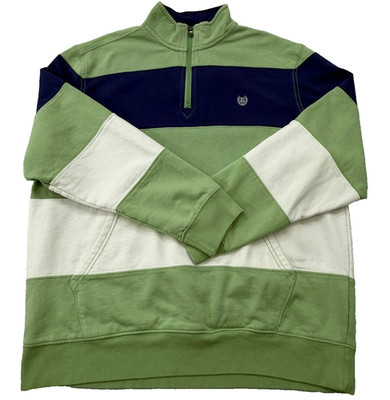 Chaps Herren grün mehrfarbig gestreift Full Zip Fleece Hoodie XL
