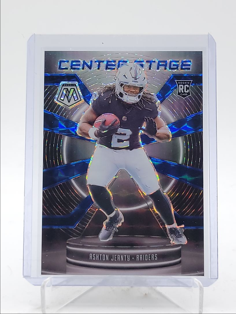 ASHTON JEANTY 2025 MOSAIC CENTER STAGE ROOKIE BLUE MOSAIC RC /99 Q4934