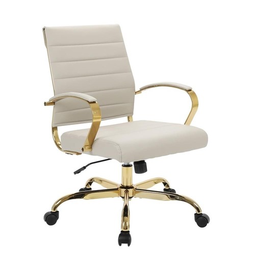 Scranton & Co Modern Modern Adjustable Leather Office Chair in Tan - Picture 1 of 6