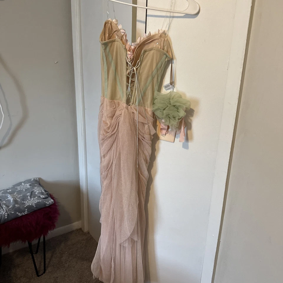 Vestido Corsé Victoriano Rubus Rosa Lacado Cottagecore, Talla S Foto 3 de 4