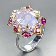 Uniue ring Natural Lavender Quartz Ring 925 Sterling Silver Size 8 /R463317