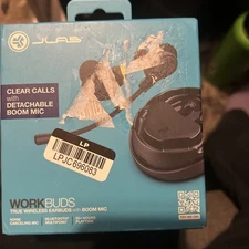 JLab Work Buds In-Ear True Wireless Earbud Headset Detachable Noise-Canceling