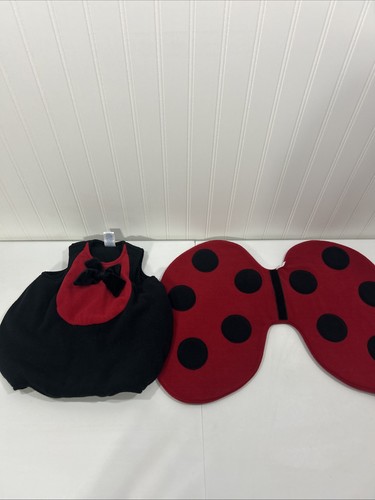 Childrens Place Girls Costume 0-6 months Black Red Ladybug Removable Wings - Picture 6 of 8