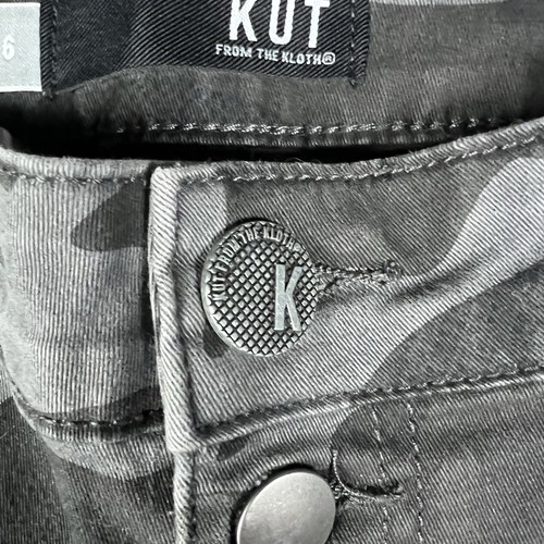 Kut from the Kloth CONNIE High Rise Womens Size 6 Camo Gray Ankle Skinny Jeans - Picture 9 of 17
